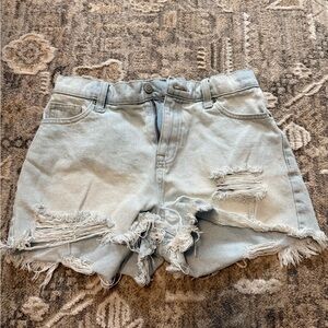 No Boundaries Light Blue Distressed Denim Shorts - Women